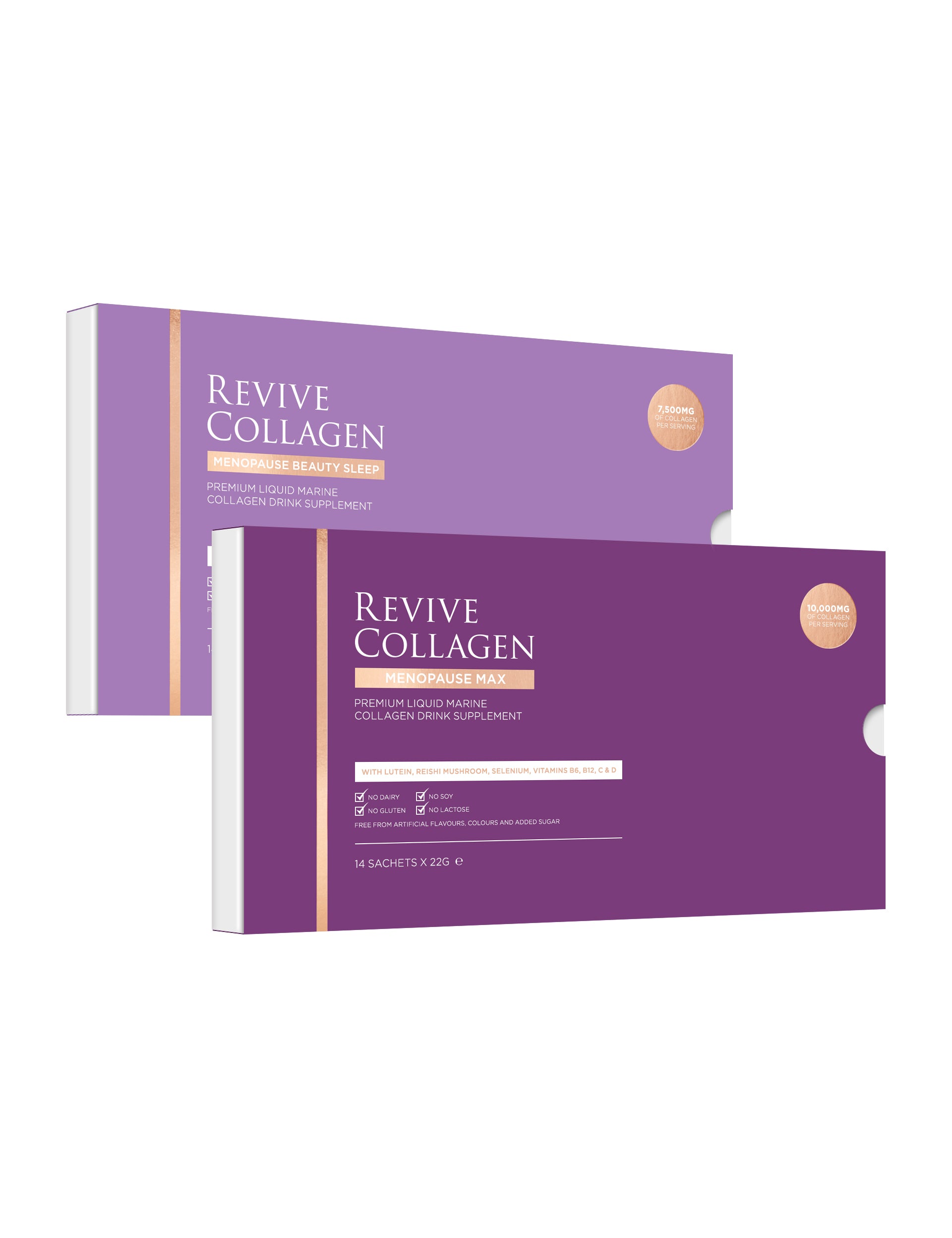 Revive Collagen Deep Support Duo - Menopause Max and Beauty Sleep Hydrolysed Marine Collagen Drink