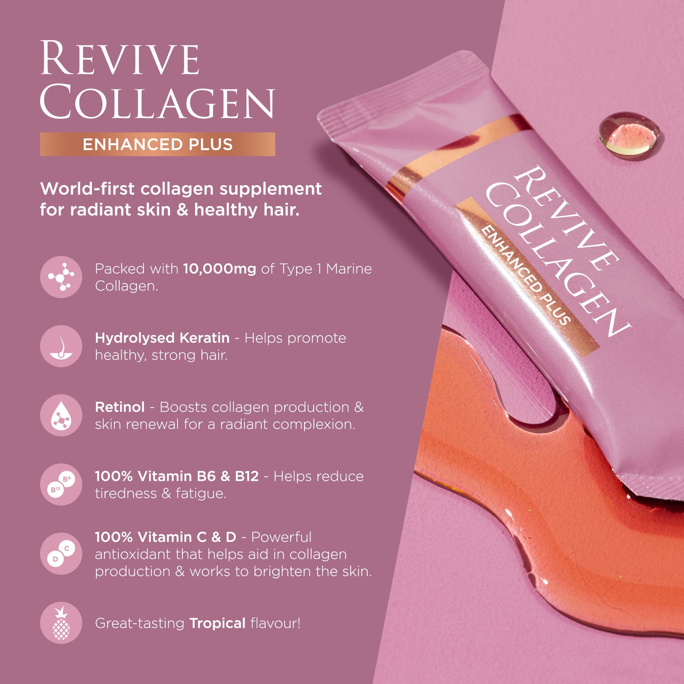 Revive Collagen Enhanced Plus - Hydrolysed Marine Collagen Drink (Quarterly)