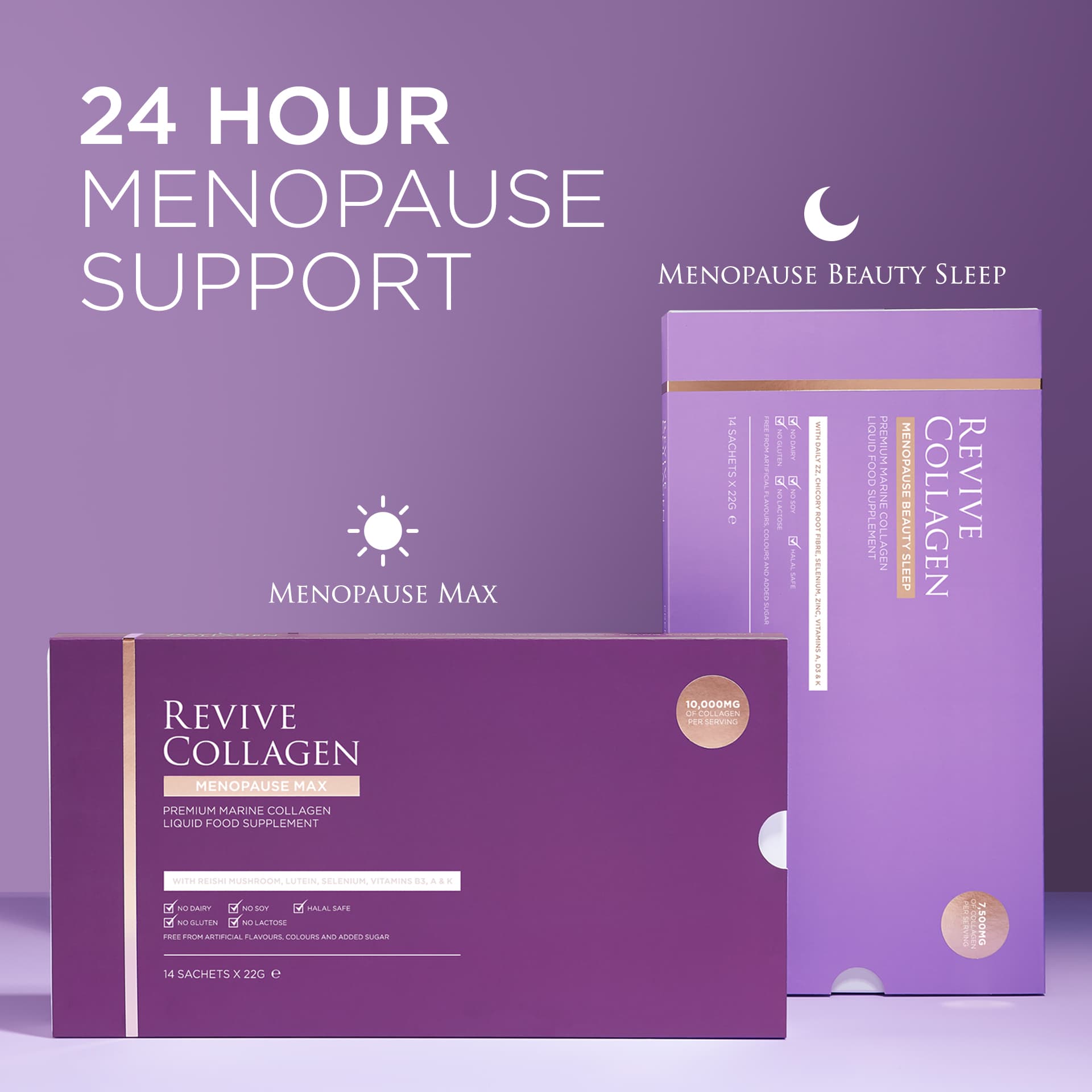 Mel B’s most loved Menopause bundle - Menopause Max and Beauty Sleep Hydrolyzed Marine Collagen Drink